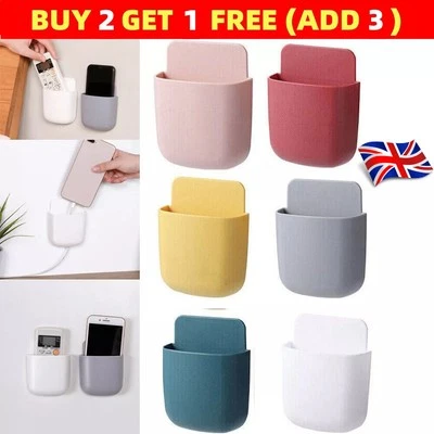 Wall Mounted Storage Box Remote Control Holder Home Office Organizer Shelving - Image 1 of 4