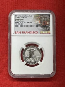 2018 s reverse proof Block Island quarter NGC PF 69 First Releases - Picture 1 of 2