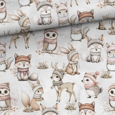 Tela 100 % algodón premium de 3 yardas lindos animales del bosque 61"" de ancho acolchado Foto 1 de 2