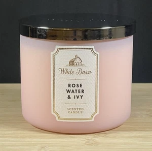 Bath Body Works White Barn Rose Water & Ivy 3-Wick Scented Candle New - Picture 1 of 4