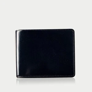 Black Shell Cordovan Leather Wallet - Picture 1 of 2