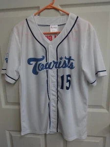 Camiseta deportiva 100 aniversario 2015 MiLB Asheville Tourists SGA botón delantero para hombre mediana - Imagen 1 de 6