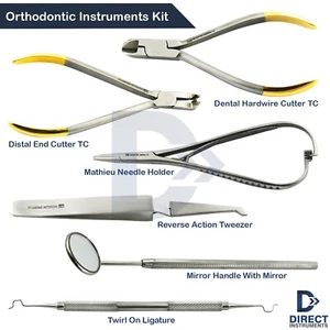 6Pcs Dental Orthodontic Instruments Kit Braces Wire Cutters Needle Holder - Picture 1 of 7