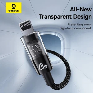 Baseus 20W USB C To iPhone USB C PD Fast Charging Cable Charger Cord For iPhone - Picture 1 of 21