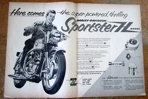 Harley Davidson Sportster 1958 modelo H anuncio original de motocicleta - Imagen 1 de 1