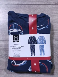 Members Mark Pajamas Boys Size 8 Football Golden Retriever Organic PJs Kids - Picture 1 of 5