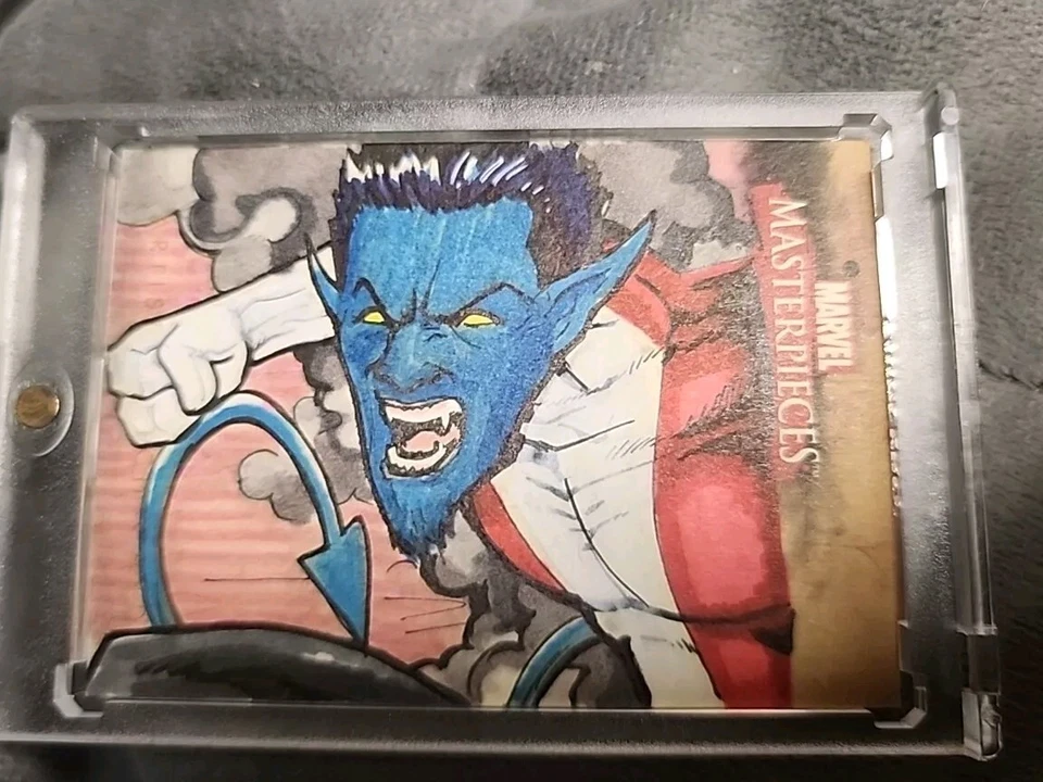 Tarjeta de boceto de artista SkyBox Marvel Masterpieces 2008 dibujada a mano 1/1 Nightcrawler Foto 1 de 4