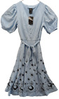 Disney Alice in Wonderland  Blue Floral Alice Midi Dress Size Medium