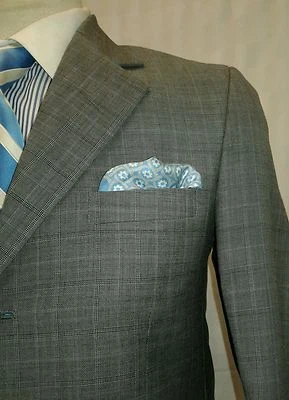 Terno masculino THE RAYMOND SHOP cinza prata 3 botões janela tamanho 40R - Imagem 1 de 4