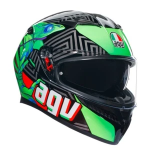 AGV CASCO INTEGRALE K3 E2206 KAMALEON BLACK/RED/GREEN TG. L - Picture 1 of 5