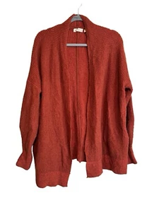 Sleeping on Snow Burnt Orange Open Front Knit Cardigan Sweater XS/ S - Picture 1 of 7