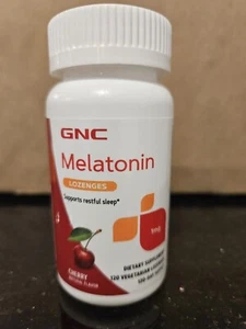 GNC Melatonin 1mg 120ct Cherry Lozenges Chewable Sleep Aid Free Shipping - Picture 1 of 2