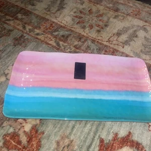 Rachel Roy MELAMINE Serving Tray Platter Rainbow Sunset 18” By 9.5” New - Picture 1 of 4