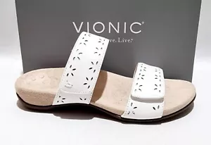 Sandalias ortopédicas Vionic Rest Randi de ajuste ancho Reino Unido 5 cuero blanco ajustable - Imagen 1 de 6