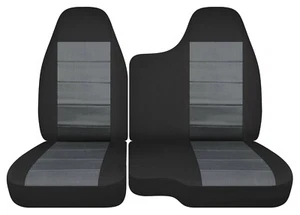 Front Truck Seat Cover Blk-charcoal Fits 2004-2012 Chevy Colorado 60-40seat - Bild 1 von 6