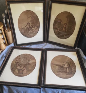 Set of Etchings by Francesco Bartolozzi after W. Hamilton (oak Framed 18 x 14.5) - Picture 1 of 14
