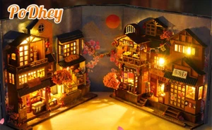 3D Wooden Puzzle Bookend DIY Book Nook Kit with LED Light Shelf Insert KQ> - Picture 1 of 12