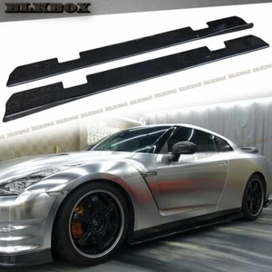 CARBON FIBER SIDE SKIRTS EXTENSIONS V STYLE FOR 2008-2020 NISSAN GTR R35 DBA CBA - Picture 1 of 4