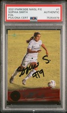 SOPHIA SMITH 2021 NWSL Parkside Premier #1 FOIL Parallel /1400 AUTO PSA RC USWNT
