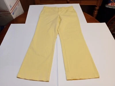 JM Collection Womens Yellow Stretch Boot Cut High Rise Pants Sz 8 Short - Image 1 of 4