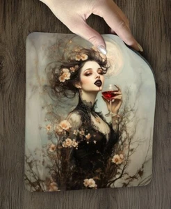 VAMPIRE GLASS MOUSE PAD, Flowers Goth Wine Witch Fantasy Computer Desk Mat D803 - Picture 1 of 4