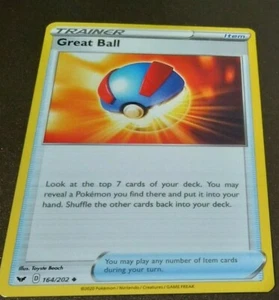 Great Ball Trainer Card 164/202 Pokemon Trainer US Seller 20 + years - Picture 1 of 2