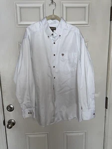 Camisa blanca de manga larga con botones ARIAT para hombre talla XL / TG NUEVA SIN ETIQUETAS - Imagen 1 de 8