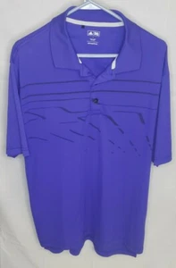 Adidas Polo Uomo Golf Viola con Strisce Grafiche Taglia Large Activewear - Foto 1 di 5