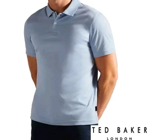Camisa Polo Ted Baker Zeiter Calce Ajustado Para Hombre, Manga Corta en Azul, XL - Imagen 1 de 5