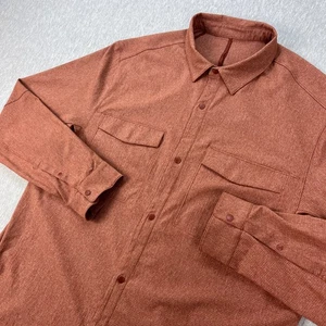 Lululemon Airing Easy Overshirt Mens XL (Estimate) Terracotta Red Snap Ventlight - Picture 1 of 15