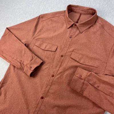 Lululemon Airing Easy Overshirt Mens XL (Estimate) Terracotta Red Snap Ventlight - Image 1 of 4