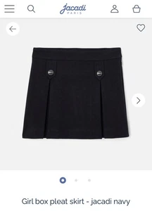 Jacadi Paris Girl box pleat skirt in Navy- Brand new w/ tags Size 10 - Picture 1 of 6