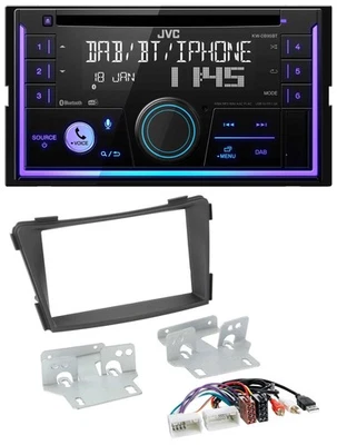 JVC MP3 USB 2DIN DAB Bluetooth CD Autoradio für Hyundai i40 ab 2011 VF schwarz A - Bild 1 von 4