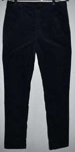 Talbots Velveteen Straight Leg Pants Navy Blue Cotton Stretch Preppy Chic Size 6 - Picture 1 of 21