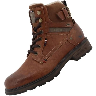 Mustang Hombre Tex Botas Invierno Forrado Marrón 15M0021001-Marrón