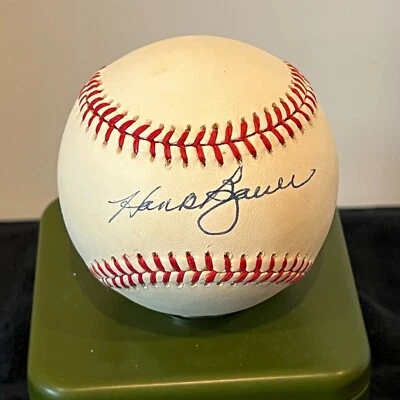 HANK BAUER, YANKEES, SIGNED AUTOGRAPHED RAWLINGS OALB - Image 1 of 2