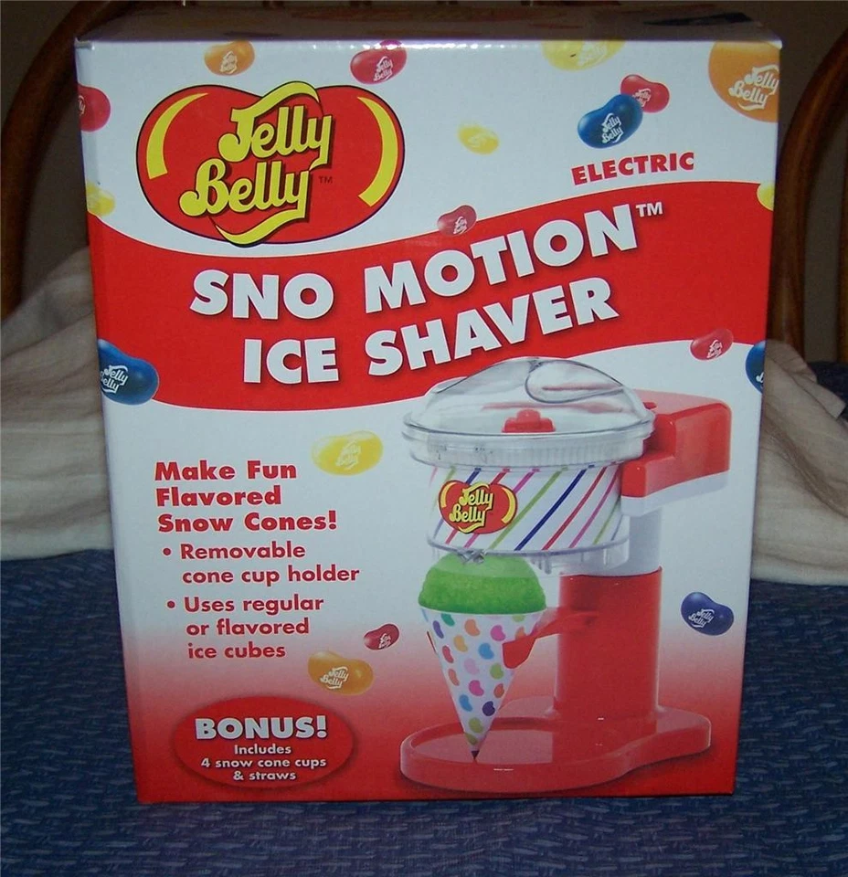 Máquina de afeitar de hielo Jelly Belly SNO MOTION con cono de nieve incluye tazas y pajitas Foto 1 de 1
