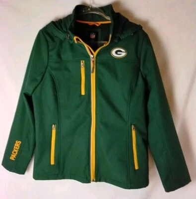 NFL Green Bay Packers Para Mujer Talla Lg Cremallera Completa/Pkts Capucha Extraíble Forrada de Vellón Foto 1 de 4