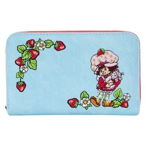Strawberry Shortcake Denim Plaid Zip-Around Wallet Loungefly - Picture 1 of 4