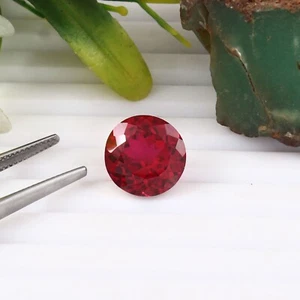 AAA Natural Flawless Burma Red Ruby Round Shape Loose Gemstone Cut 12x12 MM - Picture 1 of 6
