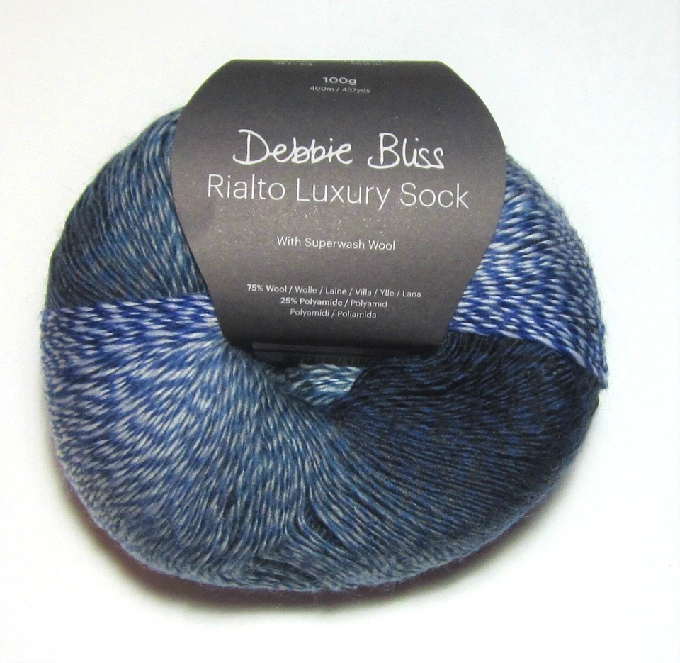 100 gm ball of Debbie Bliss RIALTO LUXURY SOCK knitting yarn Color #11 FUJI - Image 1 of 1