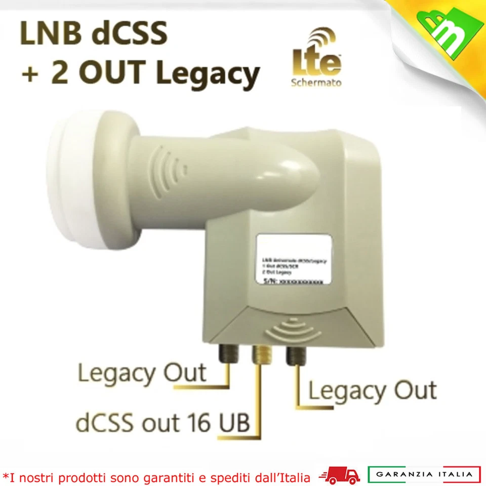 DIGIQUEST LNB DCSS SCR + 2 LEGACY OUT SKY TESTED IL TOP PER 18 DECODER - Immagine 1 di 1