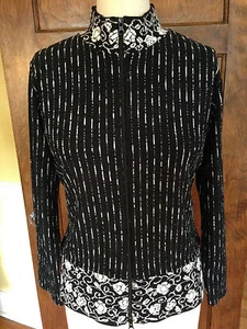 Olsen Europe 10 Women's Wool Blend Full Zip Sweater Black - Picture 1 of 9