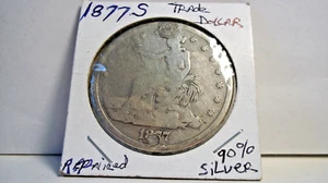 1877 S Trade Dollar 90% Silver. Repaired Coin + 1 Free Tube of Gold Flake! - Picture 1 of 8