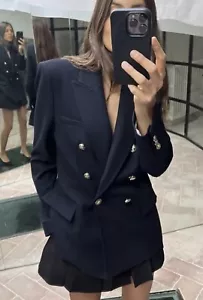 ZARA TAILORED DOUBLE-BREASTED BLAZER NAVY NEW SS24 SIZE XL REF. 7792/293 - Picture 1 of 4