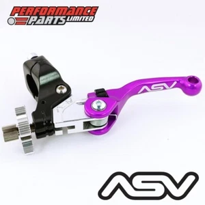 ASV F4 Purple Short Clutch Lever with Standard Perch for Honda CRF125-F 2014 - Picture 1 of 6