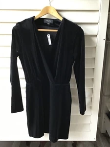 Banana Republic langärmliges schwarzes Samtkleid für Damen Größe S - neu mit Etikett - Bild 1 von 6