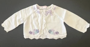 Cardigan maglione Janie and Jack 3 6M ricamato lavanda acqua usato in ottime condizioni - Foto 1 di 6