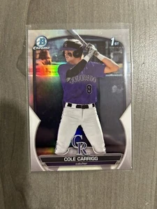 Refractor cromado Bowman Draft 2023 Cole Carrigg #BDC-151 Colorado Rockies - Imagen 1 de 2
