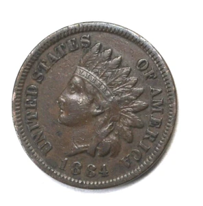 Centavo cabeza india 1884 1 c Filadelfia de Estados Unidos - Imagen 1 de 3